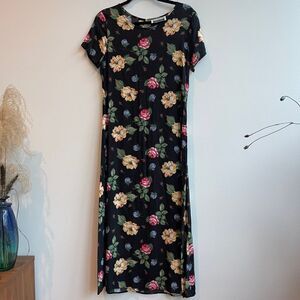 Vintage Ulterior Motives Floral Fit & Flare Twirl MIDI Dress - Medium